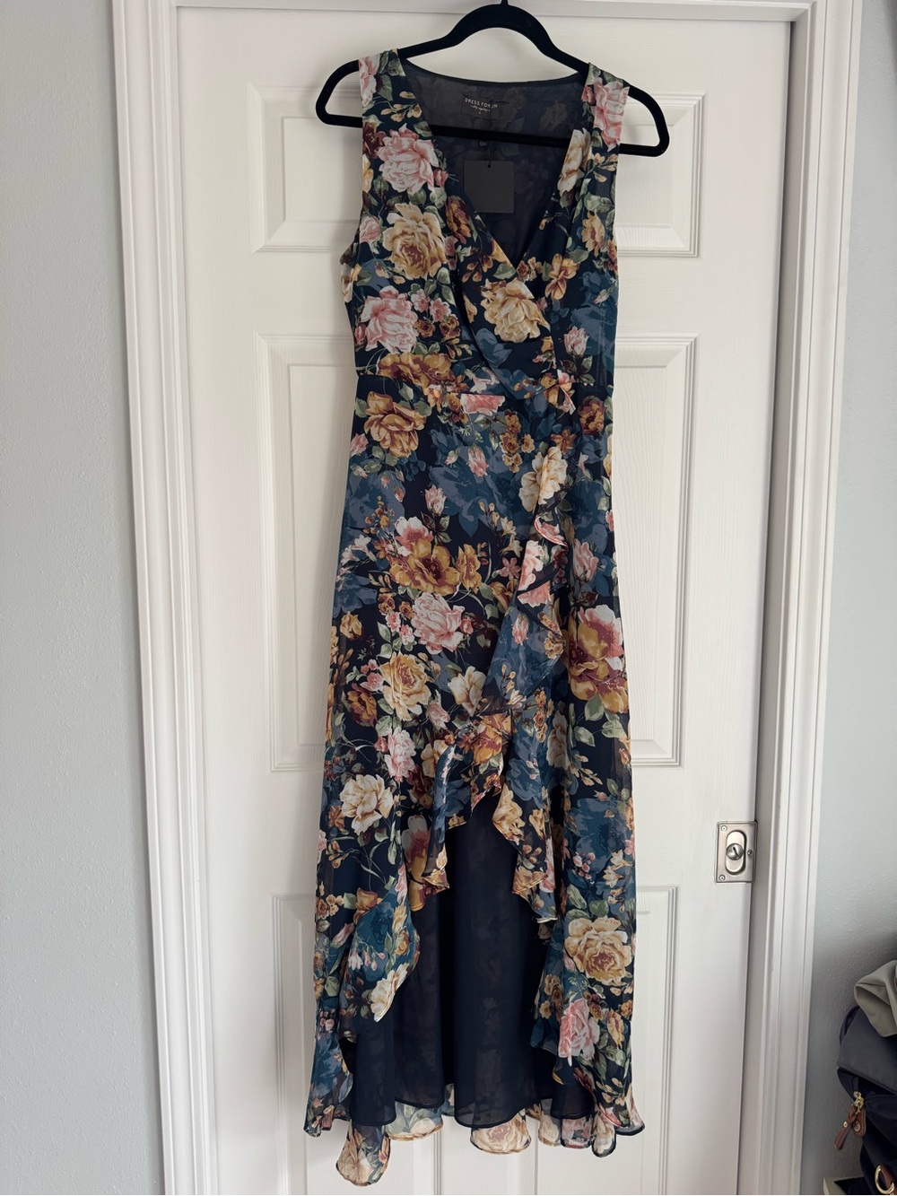 Dress Forum Floral Wrap Maxi Dress in Teal, Pink, Yellow